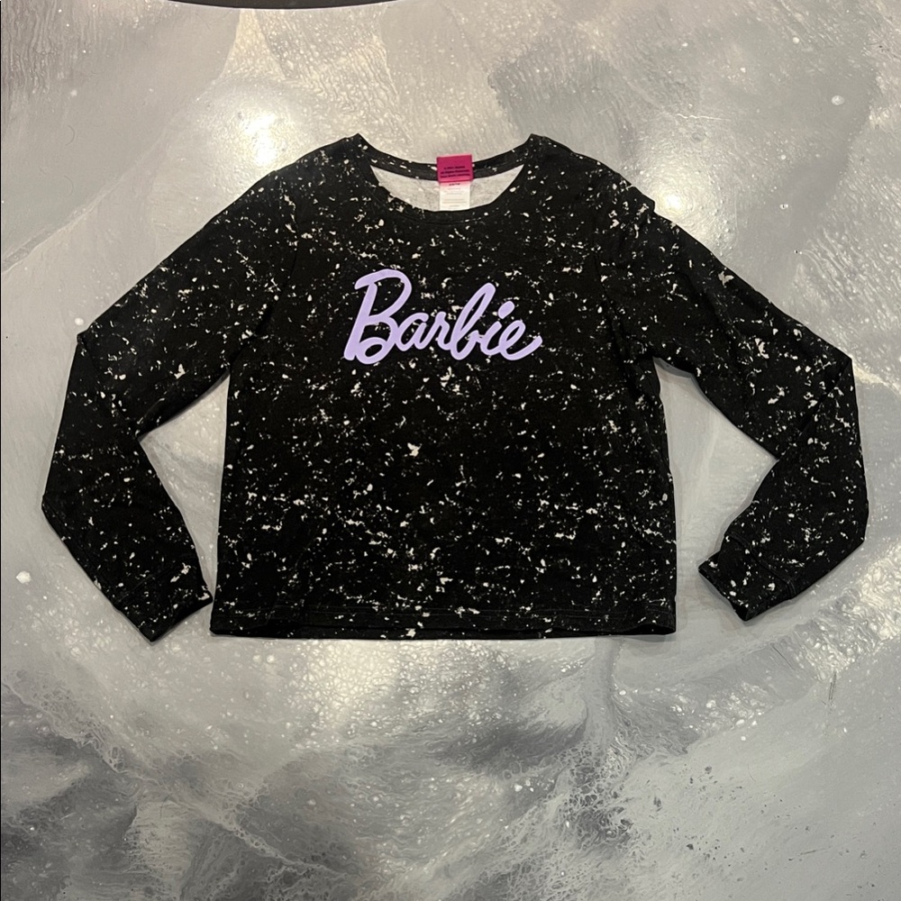 Barbie Black and White Speckle Long Sleeve Tee